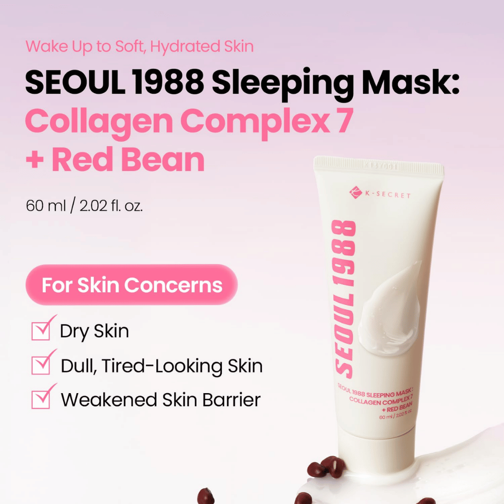 K-SECRET SEOUL 1988 Sleeping Mask 60 ml – koreansk nattmaske for tørr, gusten og fuktfattig hud.