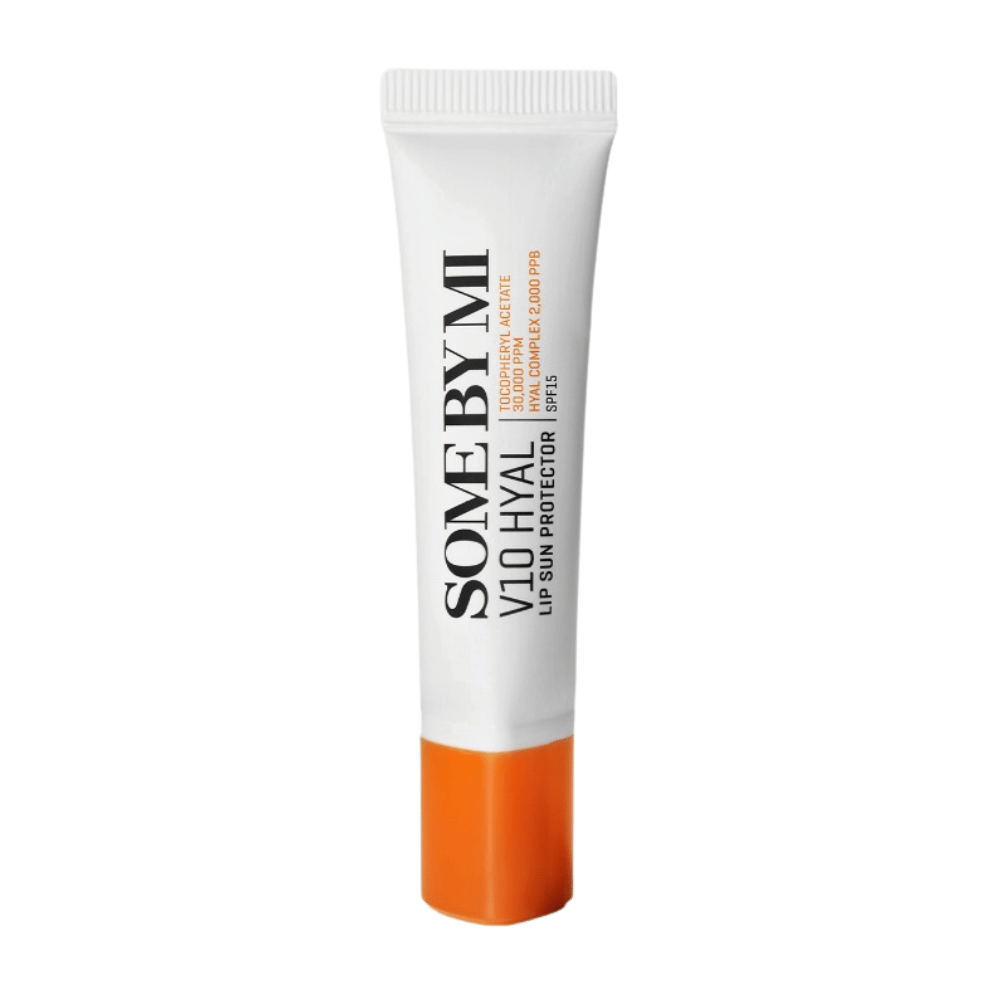 En tube Some By Mi V10 Hyal Lip Sun Protector SPF15 7ml på hvit bakgrunn.