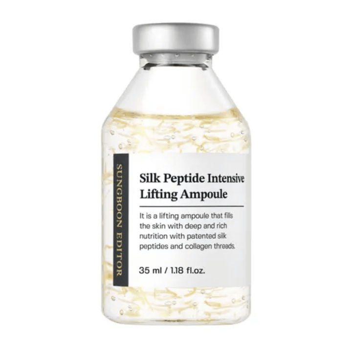SUNGBOON EDITOR Silk Peptide Intensive Lifting Ampoule 35 ml ansiktsserum med kollagen og peptider for anti-age, fastere hud og forbedret hudstruktur.