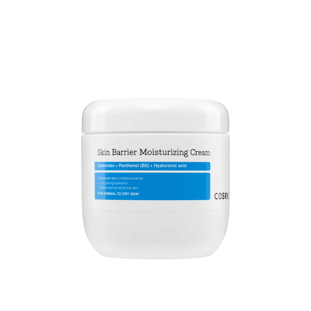 Produktbilde av COSRX Skin Barrier Moisturizing Cream – intensivt fuktighetsgivende krem med ceramider, panthenol og hyaluronsyre.