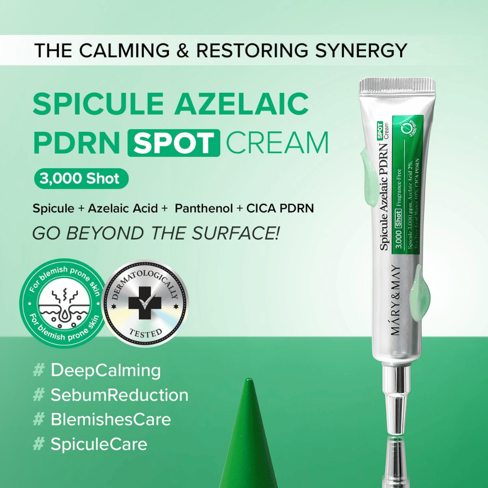 Mary&May Spicule Azelaic PDRN Spot Cream – pleiende punktkrem for urenheter og ubalansert hud