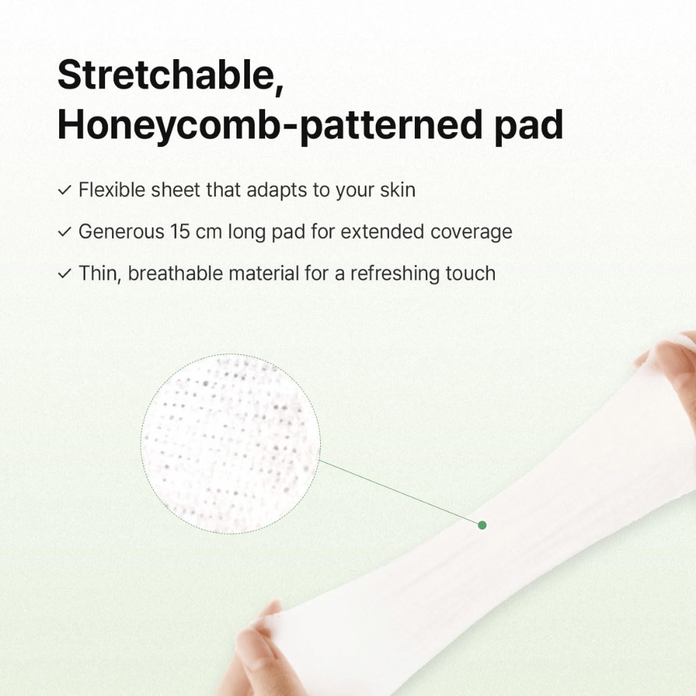 Bilde – materiale / funksjon (stretch + struktur)
Dr. Althea Stretchfit Calming Pad med stretchbar honeycomb-struktur som tilpasser seg huden for maksimal dekning og komfort.