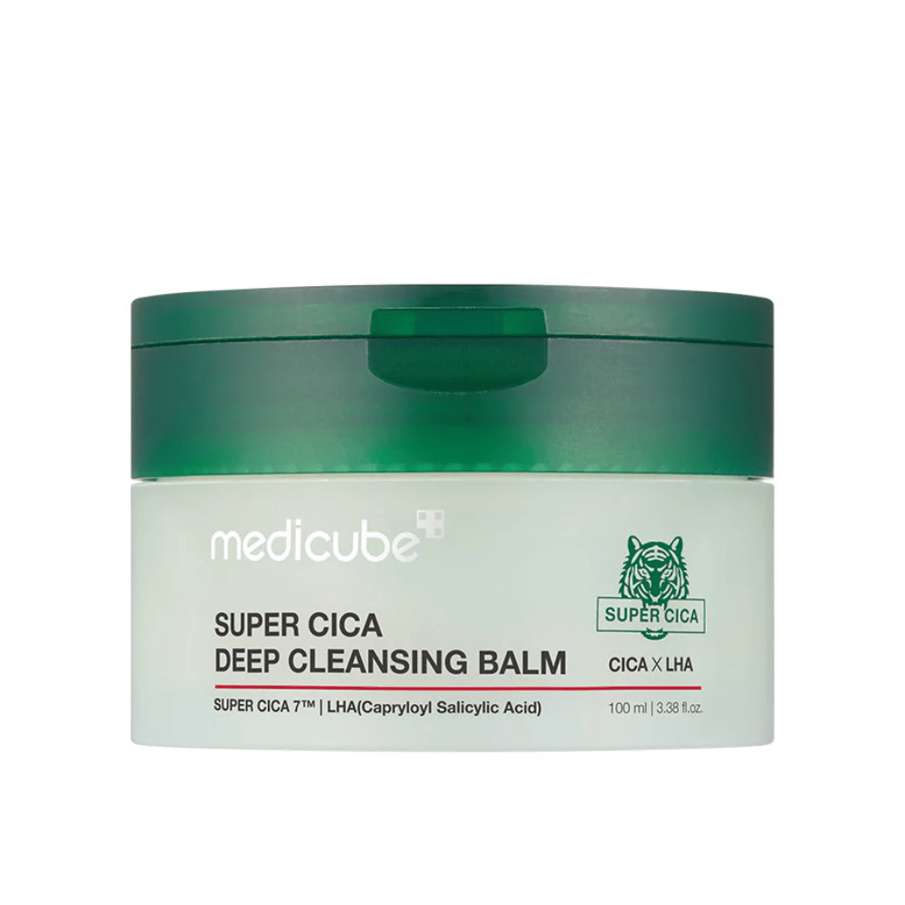 Medicube Super Cica Deep Cleansing Balm er en rensebalm som dyprenser porene og fjerner sminke og urenheter. Den er beriket med Super Cica og LHA for å berolige og balansere huden, samtidig som den etterlater huden frisk og fuktet.