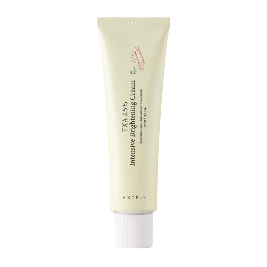 Rent produktbilde av AXIS - Y TXA 2.5% Intensive Brightening Cream i stående format med fokus på det stilrene designet og brightening-konseptet.