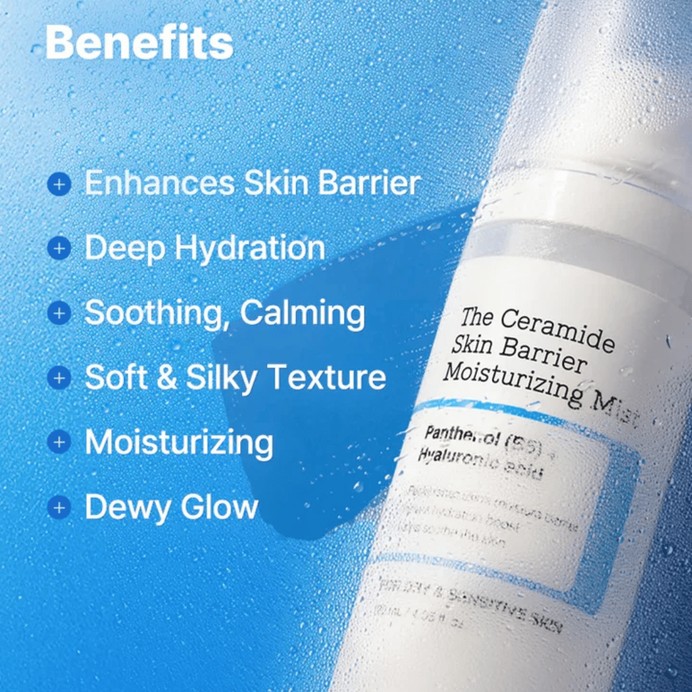 COSRX Ceramide Skin Barrier Mist – gir dyp fuktighet, beroliger huden og gir en myk, silkeaktig finish.
