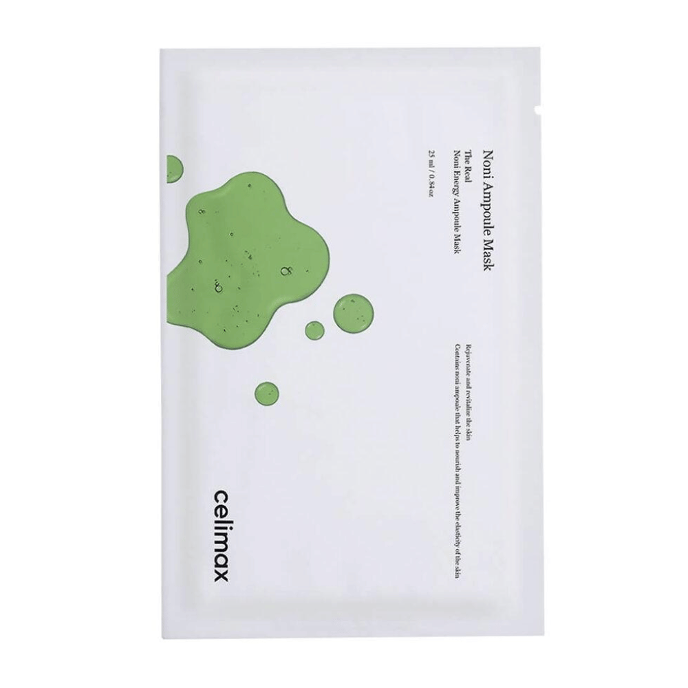The Real Noni Ampoule Mask fra Celimax er en fuktighetsgivende ansiktsmaske som hjelper til med å forbedre hudens elastisitet og struktur. Beriket med noni-ekstrakt, gir denne masken intens næring og gir huden en frisk glød. Perfekt for en oppfriskende og beroligende hudpleiebehandling!