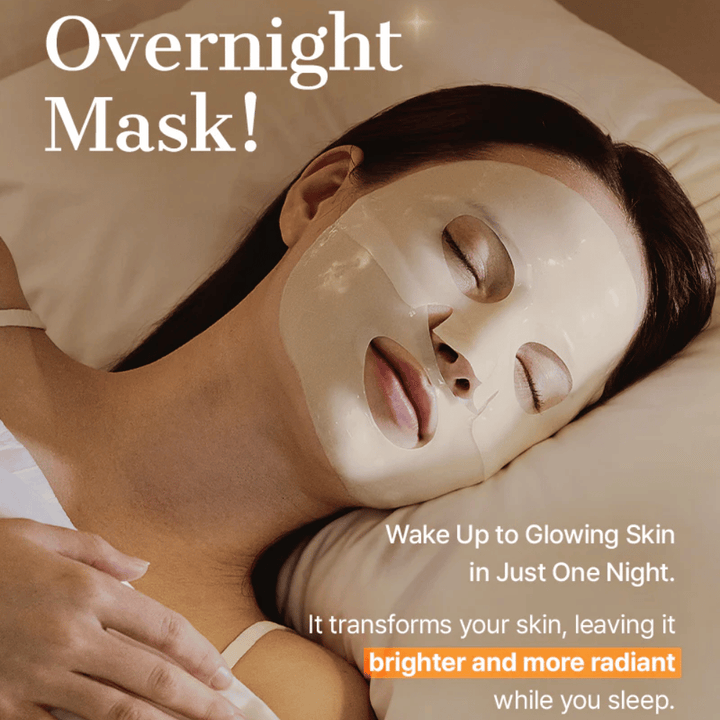 COSRX Alpha-Arbutin Discoloration Care Hydrogel Mask som overnight mask – glødgivende hydrogelmaske som fukter intensivt og gir klarere hud over natten.