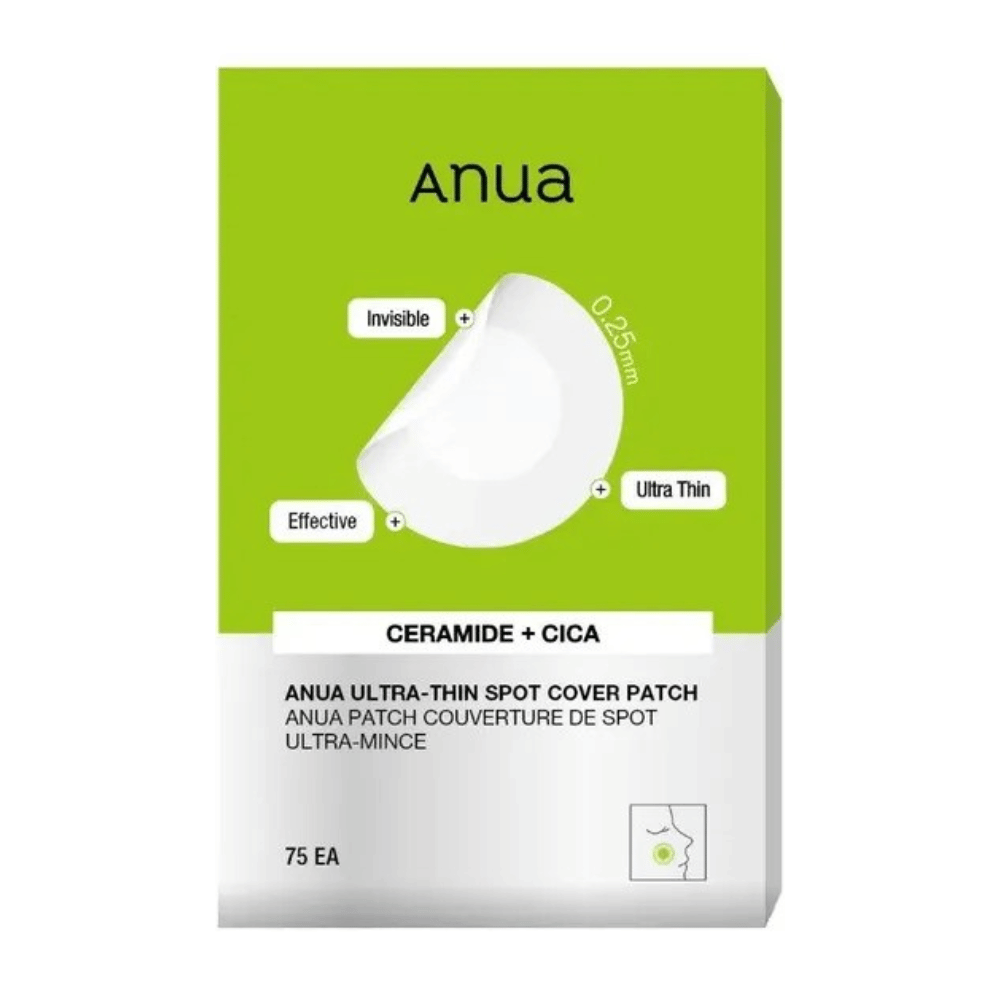 Anua Ultra-Thin Spot Cover Patch er en ultratynn og usynlig flekkbehandling med ceramider og Cica. Effektiv for å berolige irritert hud og beskytte mot forurensning. Perfekt for diskret bruk dag som natt!