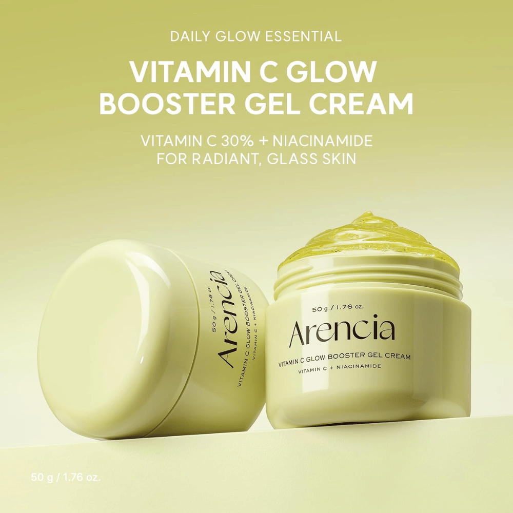 Arencia Vitamin C Glow Booster Gel Cream 50 g – gelkrem med vitamin C og niacinamid for strålende hud