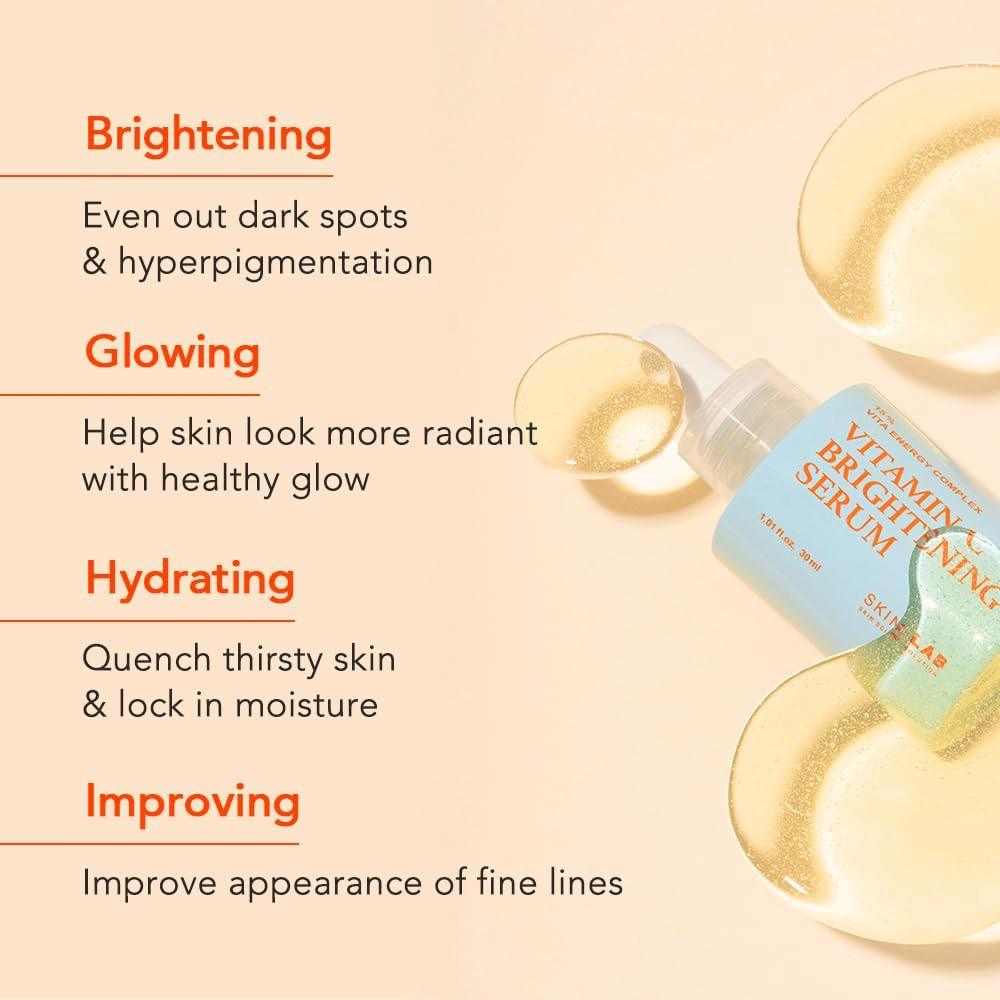 Skin&Lab Vitamin C Brightening Serum forbedrer hudens tone og struktur ved å redusere mørke flekker og hyperpigmentering. Den fukter, gir en frisk glød og forbedrer hudens elastisitet. Perfekt for å gi huden et strålende og jevnt utseende.