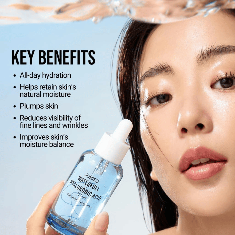 Jumiso Waterfull Hyaluronic Acid Serum 50 ml – intensivt fuktighetsgivende hyaluronsyre serum som plumper huden og reduserer synligheten av fine linjer