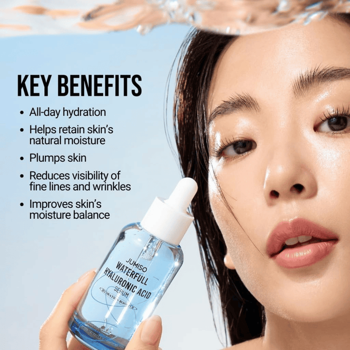 Jumiso Waterfull Hyaluronic Acid Serum 50 ml – intensivt fuktighetsgivende hyaluronsyre serum som plumper huden og reduserer synligheten av fine linjer