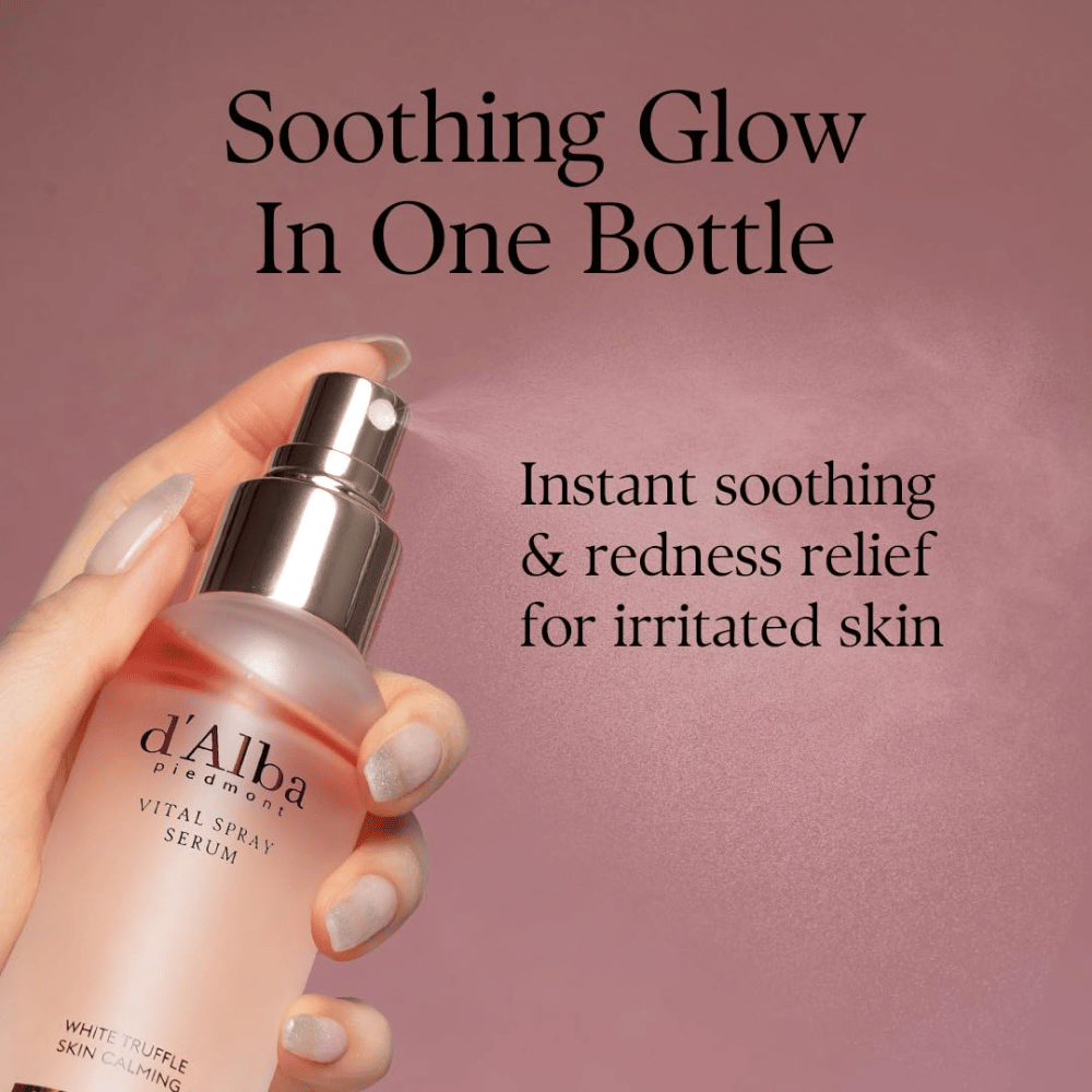 d'Alba White Truffle Vital Spray Serum – fuktighetsgivende ansiktsmist som beroliger irritert hud og gir glød