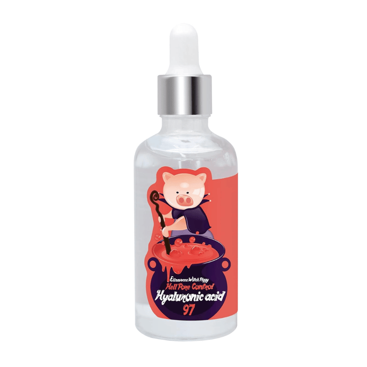 Elizavecca Witch Piggy Hell Pore Control Hyaluronic Acid 97 – konsentrert hyaluronsyre-serum som styrker hudbarrieren og gir langvarig fuktighet.