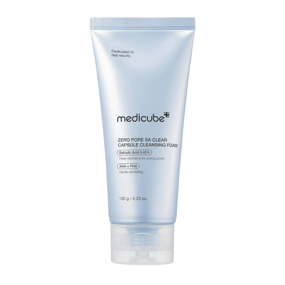 Medicube Zero Pore SA Clear Capsule Cleansing Foam 120 g – mild men effektiv rengjøring med salisylsyre, AHA og PHA for klarere hud.