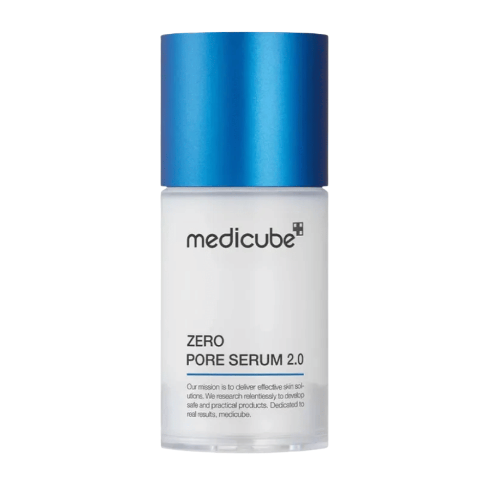 Medicube Zero Pore Serum 2.0 på hvit bakgrunn, et koreansk hudpleieserum som pleier porer, fukter huden og gir et jevnere resultat.