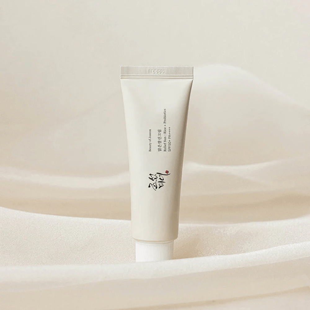 Beauty of Joseon Relief Sun SPF50+ PA++++ 50ml – populær koreansk solkrem med lett konsistens, risekstrakt og probiotika for alle hudtyper.