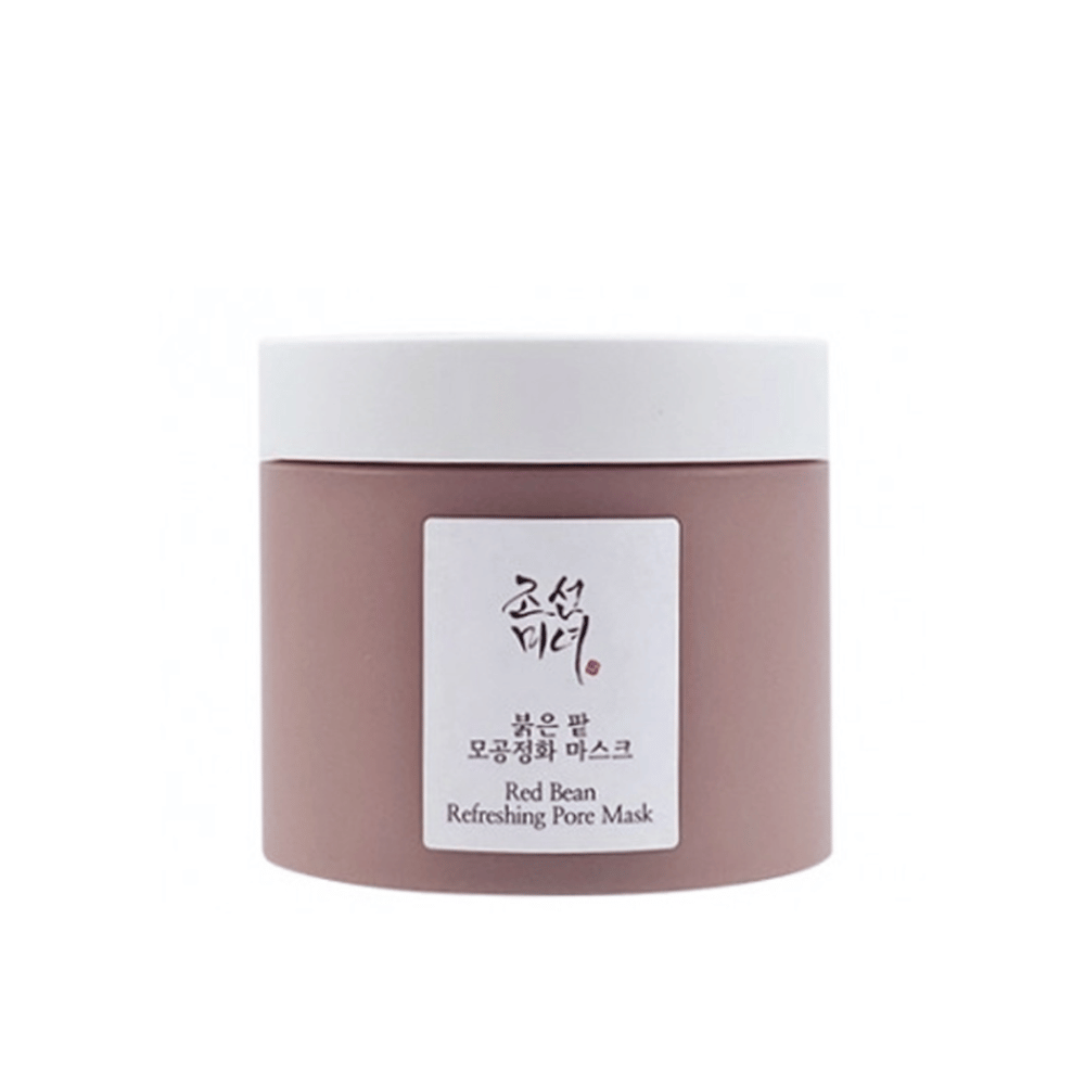 En boks med Beauty of Joseon Red Bean Refreshing Pore Mask 140ml på hvit bakgrunn.