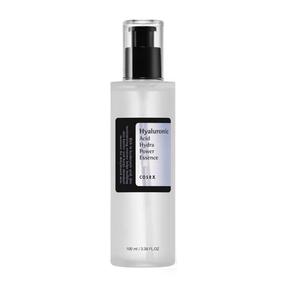 En COSRX Hyaluronic Acid Hydra Power Essence 100ml med fuktighetsgivende effekter.