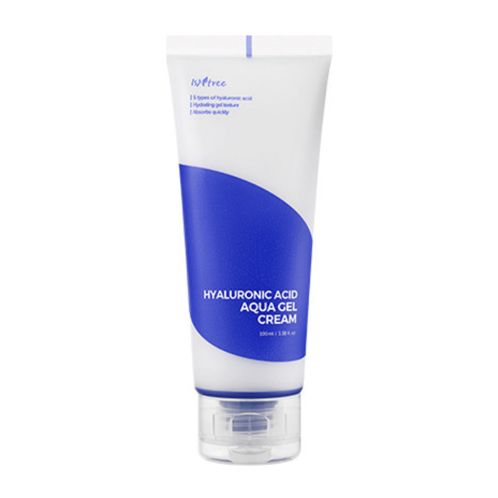 En tube Hyaluronic Acid Aqua Gel Cream 100ml fra Isntree for fuktighet i ansiktet.