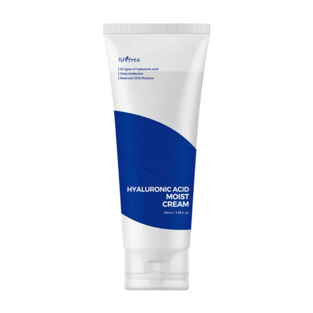 En tube Isntree Hyaluronic Acid Moist Cream 100ml for fuktighet.